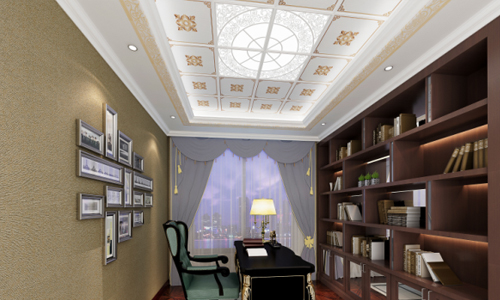 奧邦說在這么美的書房看書，就是清爽舒適